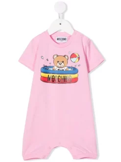 ( Nouvelle Collection ) Moschino Kids Body à Imprimé Graphique 50206 ROSA