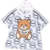 ( Nouvelle Collection ) Moschino Kids 83670 BIANCO T-shirt à Logo Teddy Bear Enfant -Moschino Kids Soldes Boutique 17971713 37918806 600