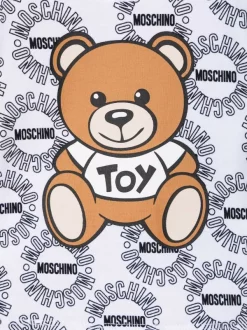 ( Nouvelle Collection ) Moschino Kids 83670 BIANCO T-shirt à Logo Teddy Bear Enfant -Moschino Kids Soldes Boutique 17971713 37920526 600