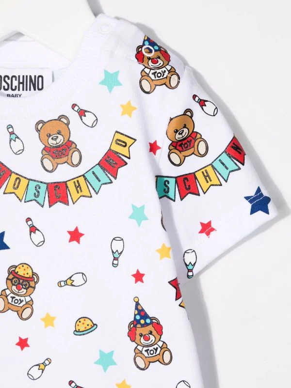 ( Nouvelle Collection ) Moschino Kids 83593 BIANCO Barboteuse Teddy Bear En Coton Enfant 5 ( Nouvelle Collection ) Moschino Kids 83593 BIANCO Barboteuse Teddy Bear En Coton Enfant – Image 3