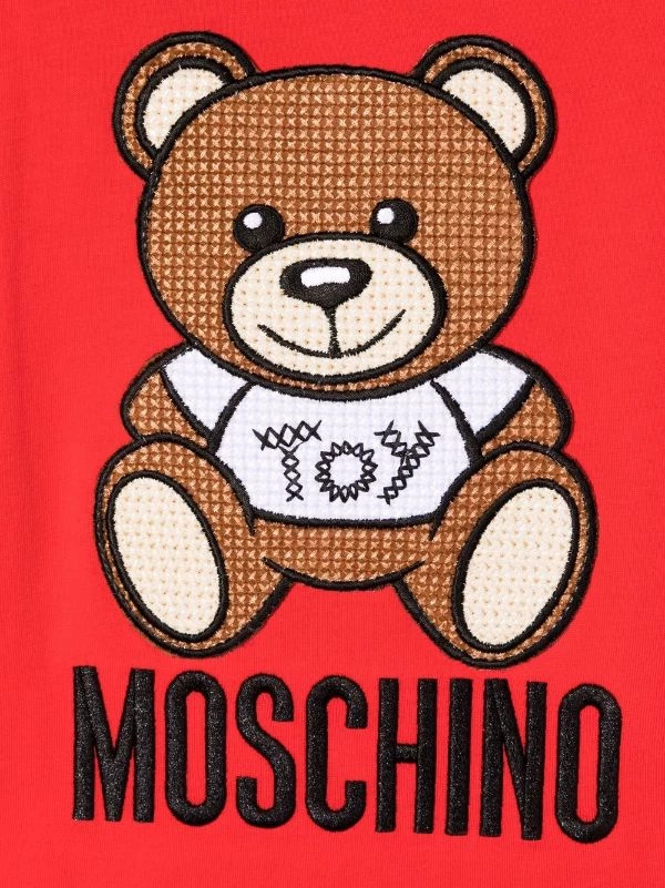 ( Nouvelle Collection ) Moschino Kids T-shirt Teddy Bear à Logo Imprimé 50109 ROSSO 5 ( Nouvelle Collection ) Moschino Kids T-shirt Teddy Bear à Logo Imprimé 50109 ROSSO – Image 3