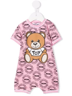 ( Nouvelle Collection ) Moschino Kids 83394 ROSA Combinaison à Logo Teddy Bear Enfant