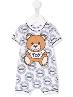 ( Nouvelle Collection ) Moschino Kids Barboteuse Teddy Bear En Coton Enfant