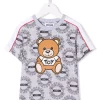( Nouvelle Collection ) Moschino Kids 83395 GRIGIO T-shirt Teddy Bear à Imprimé Monogrammé Enfant -Moschino Kids Soldes Boutique 17972211 37925725 600