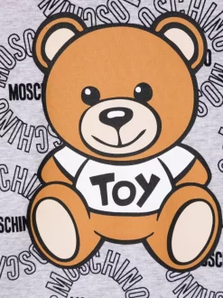 ( Nouvelle Collection ) Moschino Kids 83395 GRIGIO T-shirt Teddy Bear à Imprimé Monogrammé Enfant -Moschino Kids Soldes Boutique 17972211 37925729 600