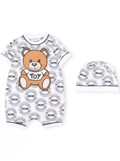 ( Nouvelle Collection ) Moschino Kids Trousseau De Naissance En Coton à Logo Imprimé 83670 BIANCO
