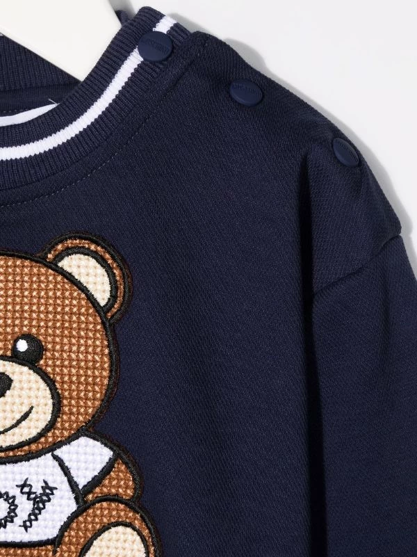 ( Nouvelle Collection ) Moschino Kids 40016 BLU NAVY Sweat Teddy Bear En Coton Enfant 5 ( Nouvelle Collection ) Moschino Kids 40016 BLU NAVY Sweat Teddy Bear En Coton Enfant – Image 3