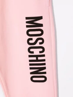 ( Nouvelle Collection ) Moschino Kids Pantalon De Jogging à Logo Imprimé 50209 SUGAR ROSE -Moschino Kids Soldes Boutique 17982444 38199157 600