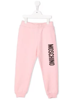 ( Nouvelle Collection ) Moschino Kids Pantalon De Jogging à Logo Imprimé 50209 SUGAR ROSE