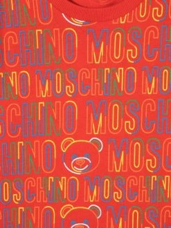 ( Nouvelle Collection ) Moschino Kids T-shirt à Motif Monogrammé 82804 RED -Moschino Kids Soldes Boutique 17982492 38367237 600