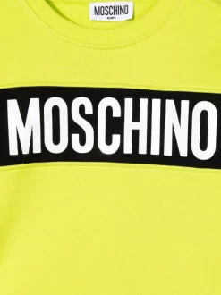 ( Nouvelle Collection ) Moschino Kids 30125 LIME Pull à Logo Imprimé Enfant -Moschino Kids Soldes Boutique 17985182 38363706 600