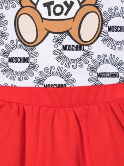 ( Nouvelle Collection ) Moschino Kids 83670 BIANCO Jupe à Bords Rayés Enfant -Moschino Kids Soldes Boutique 17989580 37952611 600