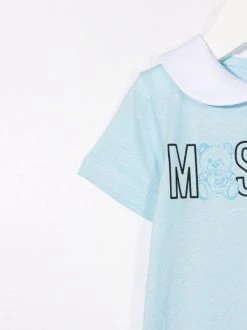 ( Nouvelle Collection ) Moschino Kids Pyjama à Logo Imprimé 40304 Blu Cielo -Moschino Kids Soldes Boutique 17993590 37980980 600