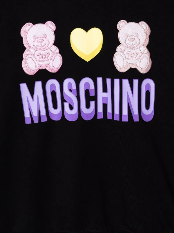 ( Nouvelle Collection ) Moschino Kids Hoodie à Logo Imprimé 60100 NERO 5 ( Nouvelle Collection ) Moschino Kids Hoodie à Logo Imprimé 60100 NERO – Image 3