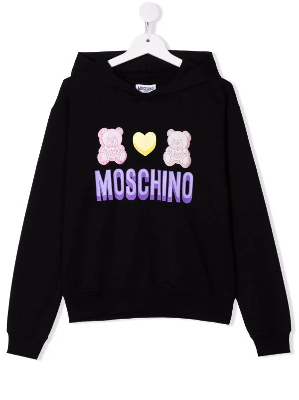 ( Nouvelle Collection ) Moschino Kids Hoodie à Logo Imprimé 60100 NERO 3 ( Nouvelle Collection ) Moschino Kids Hoodie à Logo Imprimé 60100 NERO