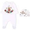 ( Nouvelle Collection ) Moschino Kids Trousseau De Naissance à Imprimé Teddy Bear 10101 BIANCO OTTICO