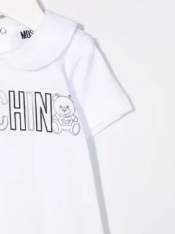 ( Nouvelle Collection ) Moschino Kids Pyjama à Logo Imprimé 10101 BIANCO OTTICO -Moschino Kids Soldes Boutique 17994572 37982054 600