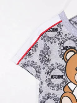 ( Nouvelle Collection ) Moschino Kids T-shirt à Logo Teddy Imprimé 83395 GRIGIO -Moschino Kids Soldes Boutique 17994612 37980296 600