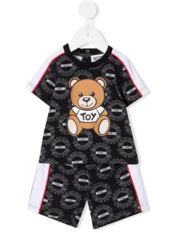 ( Nouvelle Collection ) Moschino Kids Survêtement Teddy à Logo Imprimé 84249 NERO