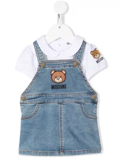 ( Nouvelle Collection ) Moschino Kids Salopette à Motif Teddy Bear Brodé Enfant
