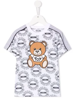 ( Nouvelle Collection ) Moschino Kids T-shirt à Logo Imprimé 83670 BIANCO