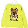 ( Nouvelle Collection ) Moschino Kids Pull En Maille à Logo Intarsia 30125 LIME -Moschino Kids Soldes Boutique 17996209 37980885 600
