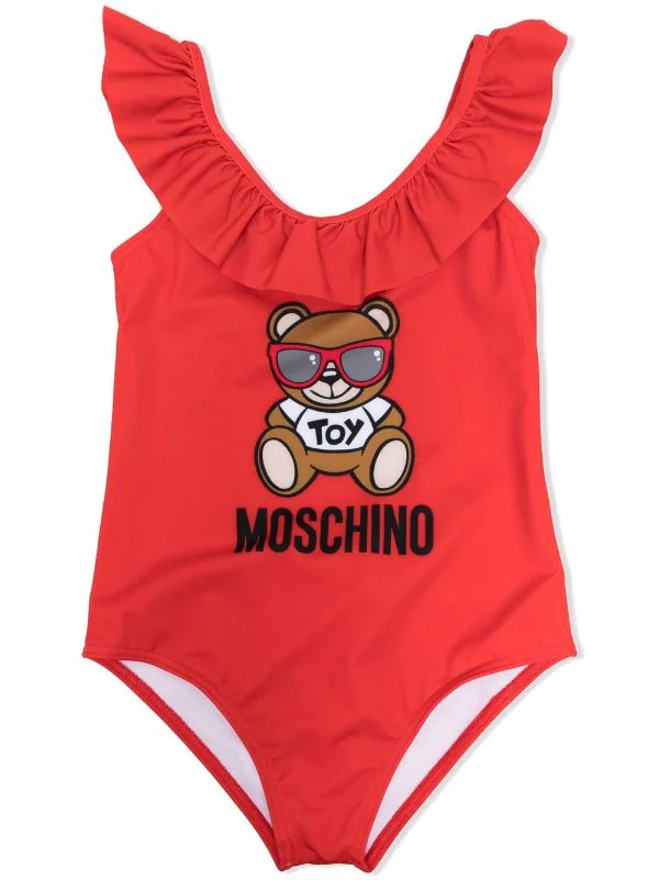 ( Nouvelle Collection ) Moschino Kids Maillot De Bain à Motif Teddy Bear 50109 ROSSO 3 ( Nouvelle Collection ) Moschino Kids Maillot De Bain à Motif Teddy Bear 50109 ROSSO