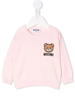 ( Nouvelle Collection ) Moschino Kids Pull En Maille à Patch Logo Enfant