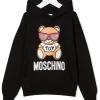 ( Nouvelle Collection ) Moschino Kids 60100 NERO Hoodie à Imprimé Toy-Bear Enfant -Moschino Kids Soldes Boutique 17998330 38001589 600