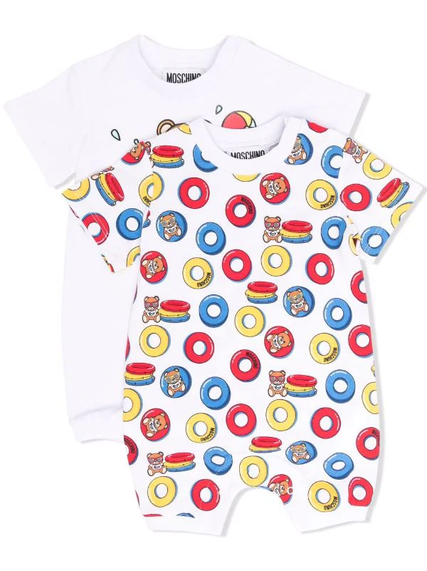 ( Nouvelle Collection ) Moschino Kids White Toy Fruits Lot De Deux Pyjamas à Imprimé Graphique Enfant 3 ( Nouvelle Collection ) Moschino Kids White Toy Fruits Lot De Deux Pyjamas à Imprimé Graphique Enfant
