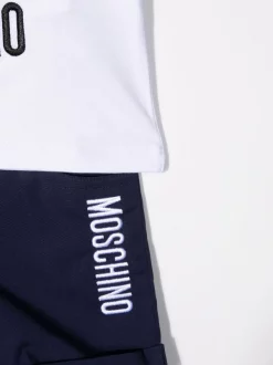 ( Nouvelle Collection ) Moschino Kids Ensemble Haut-short à Logo Brodé Enfant -Moschino Kids Soldes Boutique 17999650 38010836 600
