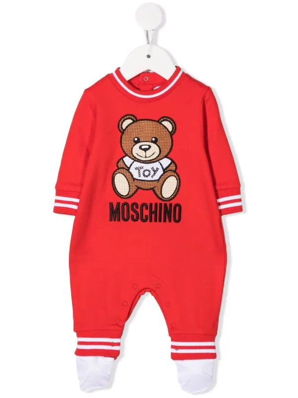 ( Nouvelle Collection ) Moschino Kids POPPY RED Grenouillère à Motif Teddy Bear Enfant 3 ( Nouvelle Collection ) Moschino Kids POPPY RED Grenouillère à Motif Teddy Bear Enfant