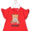 ( Nouvelle Collection ) Moschino Kids 50109 ROSSO T-shirt à Imprimé Teddy Bear Enfant -Moschino Kids Soldes Boutique 18003157 38206239 600