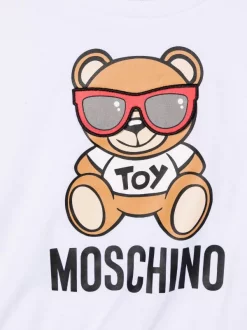 ( Nouvelle Collection ) Moschino Kids T-shirt à Imprimé Teddy Bear 10101 BIANCO -Moschino Kids Soldes Boutique 18003271 38196989 600