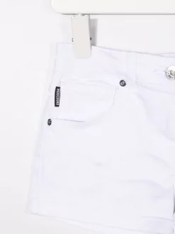 ( Nouvelle Collection ) Moschino Kids Short En Jean à Logo Imprimé 10101 BIANCO -Moschino Kids Soldes Boutique 18003617 38196774 600