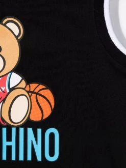 ( Nouvelle Collection ) Moschino Kids Débardeur à Logo Imprimé 60100 NERO -Moschino Kids Soldes Boutique 18004747 38004337 600