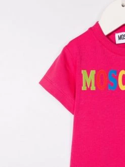 ( Nouvelle Collection ) Moschino Kids 50557 ROSA T-shirt à Logo Enfant -Moschino Kids Soldes Boutique 18005696 38020742 600