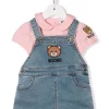 ( Nouvelle Collection ) Moschino Kids Ensemble Haut-salopette à Motif Teddy Brodé Enfant -Moschino Kids Soldes Boutique 18005943 38277083 600