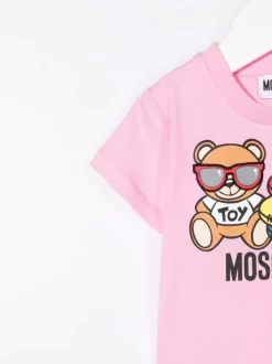 ( Nouvelle Collection ) Moschino Kids T-shirt à Imprimé Teddy Bear 50206 SWEET PINK -Moschino Kids Soldes Boutique 18005954 38247700 600