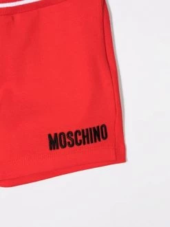 ( Nouvelle Collection ) Moschino Kids 50109 ROSSO Short à Logo Imprimé Enfant -Moschino Kids Soldes Boutique 18006155 38004502 600