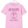 ( Nouvelle Collection ) Moschino Kids T-shirt à Imprimé Double Question Mark 50200 LAVANDA -Moschino Kids Soldes Boutique 18006350 38007221 600