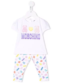 ( Nouvelle Collection ) Moschino Kids Ensemble Haut-pantalon à Logo Imprimé Enfant