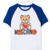 ( Nouvelle Collection ) Moschino Kids T-shirt à Logo Imprimé 10101 WHITE BLUE -Moschino Kids Soldes Boutique 18008606 38108915 600