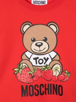 ( Nouvelle Collection ) Moschino Kids Sweat à Encolure Ras Du Cou 50109 ROSSO -Moschino Kids Soldes Boutique 18010718 38069046 600