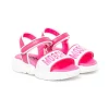 ( Nouvelle Collection ) Moschino Kids Sandales à Logo Imprimé WHITE NEON PINK -Moschino Kids Soldes Boutique 18015210 38435506 600