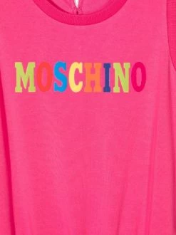 ( Nouvelle Collection ) Moschino Kids Combishort Sans Manches à Logo Imprimé Enfant -Moschino Kids Soldes Boutique 18016441 38159650 600