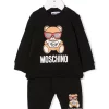( Nouvelle Collection ) Moschino Kids 60100 NERO Survêtement à Imprimé Teddy Bear Enfant -Moschino Kids Soldes Boutique 18018581 38085500 600