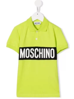 ( Nouvelle Collection ) Moschino Kids Polo à Logo Imprimé 30125 LIME