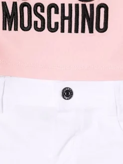 ( Nouvelle Collection ) Moschino Kids 50209 ROSA E BIANCO Ensemble Haut-short à Imprimé Teddy Bear Enfant -Moschino Kids Soldes Boutique 18018639 38100907 600