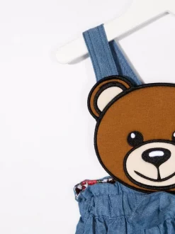 ( Nouvelle Collection ) Moschino Kids 40023 AZZURRO CIELO Jupe En Jean à Motif Teddy Bear Enfant -Moschino Kids Soldes Boutique 18018681 38104859 600